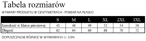 Tabela rozmiarów
